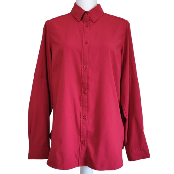 Columbia Tops - Columbia Longsleeve Button-down Shirt in Red